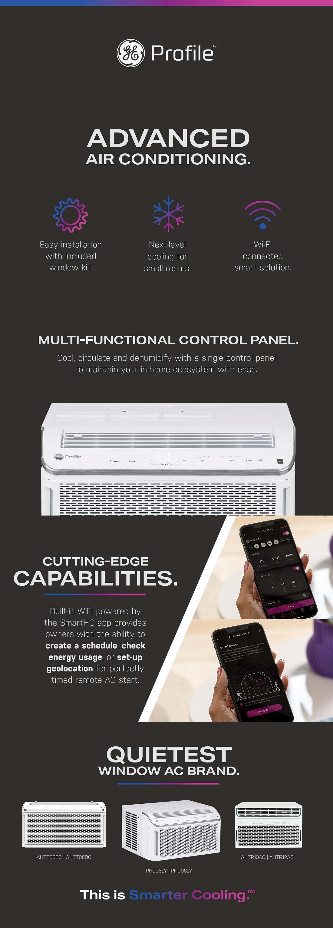 GE Profile Profile 6,150 BTU 115Volt Ultra Quiet Smart Window Room Air Conditioner for Small